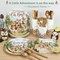 184pcs Woodland Animals Baby Shower Plates Set, Woodland Baby Shower Plates Napkins Cups Forks Tablecloth Banner Hanging Swirls Cupcake Toppers Balloons, 25 Guests